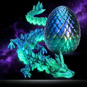 3D Printed Dragon Egg Ornament, Colorful Gradient Design Creative Home Decor, Unique Desktop Decoration for Office Bedroom Living Room, Traditional Fantasy Ornament, Aesthetic Room Decor, Art Sculpture Figurine, Gift for Dragon Lovers