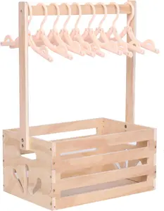 Wooden Baby Shower Crate Closet , Baby Storage Nursery Crate Hamper with Handle, Gift Basket for Baby Nursery excluding Hangers，Newborn Boy Girl Welcome Gift for New Mom Parents guilai