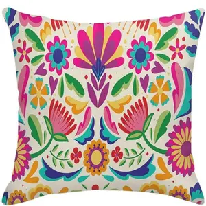 Doodle Print Linen Pillow Cover, Home Sofa Cushion Case, Casual Style, All Seasons, Comfortable and Stylish, Perfect for Living Room Decor