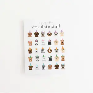 Mini Party Dogs Clear Sticker Sheet