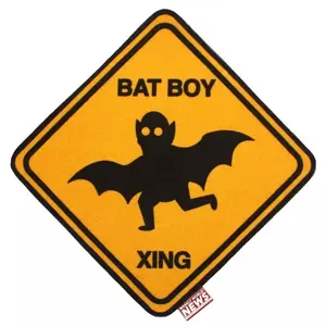 Creepy Co Weekly World News BAT BOY XING Crossing Accent RUG 27x26.5" Horror