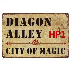 Aluminum Harry Potter Wall Decor Vintage Sign 8x12 Inch Metal Sign Magic City Sculpture for Home Bar Cafe Room Aluminum Art Poster