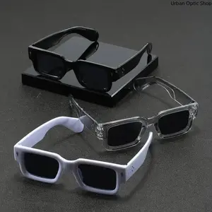 XUH 3 Pack Unisex Lightweight Plastic Small Square Frame Glasses, Anti-Reflective High-Quality Lenses, Black/Transparent/White Frames Sleek Design, for Driving Daily Use Music Festivals Gift for Men Women