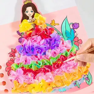 Princess Fairy Stamping Painting Kit, Dress Up Art Craft Set for Girls, Activity Book to Develop Hand Skills & Color Matching Thinking
