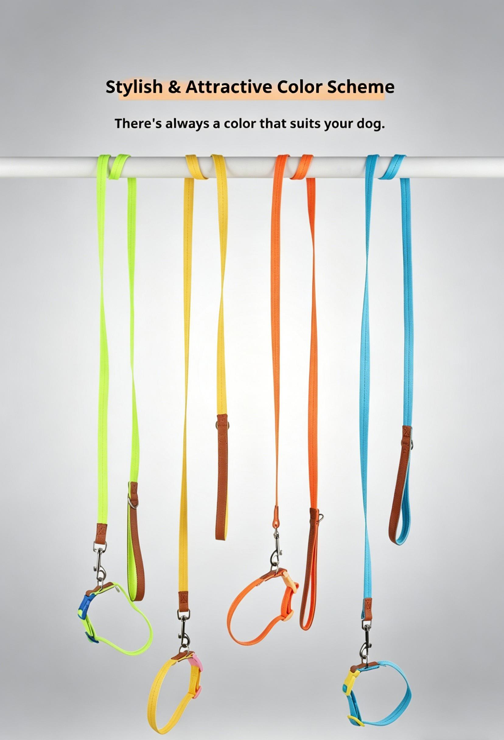 2-Pack Pet Leash Set for Small & Medium Dogs Explosion-Proof Anti-Pull Walking Rope with Collar Anti-Escape Design for Outdoor Use