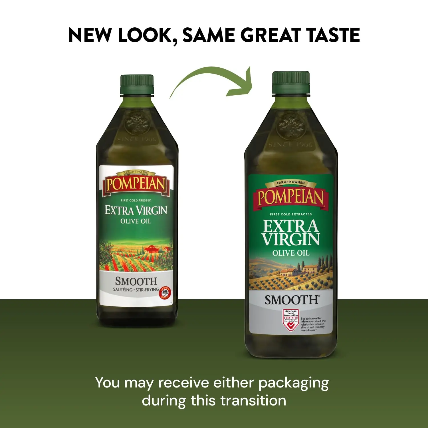 Pompeian Smooth Extra Virgin Olive Oil - 101 fl oz (3 L) First Cold Pressed Cooking Oil, Smooth Taste for Sauteing, Baking, Value Size Staple