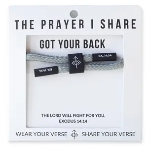 Got Your Back Exodus 14:14 Unisex Bible Verse Bracelet with Adjustable Cuff Faith Wear Jewelry Durable Polyester Cord & Silicone Coating
