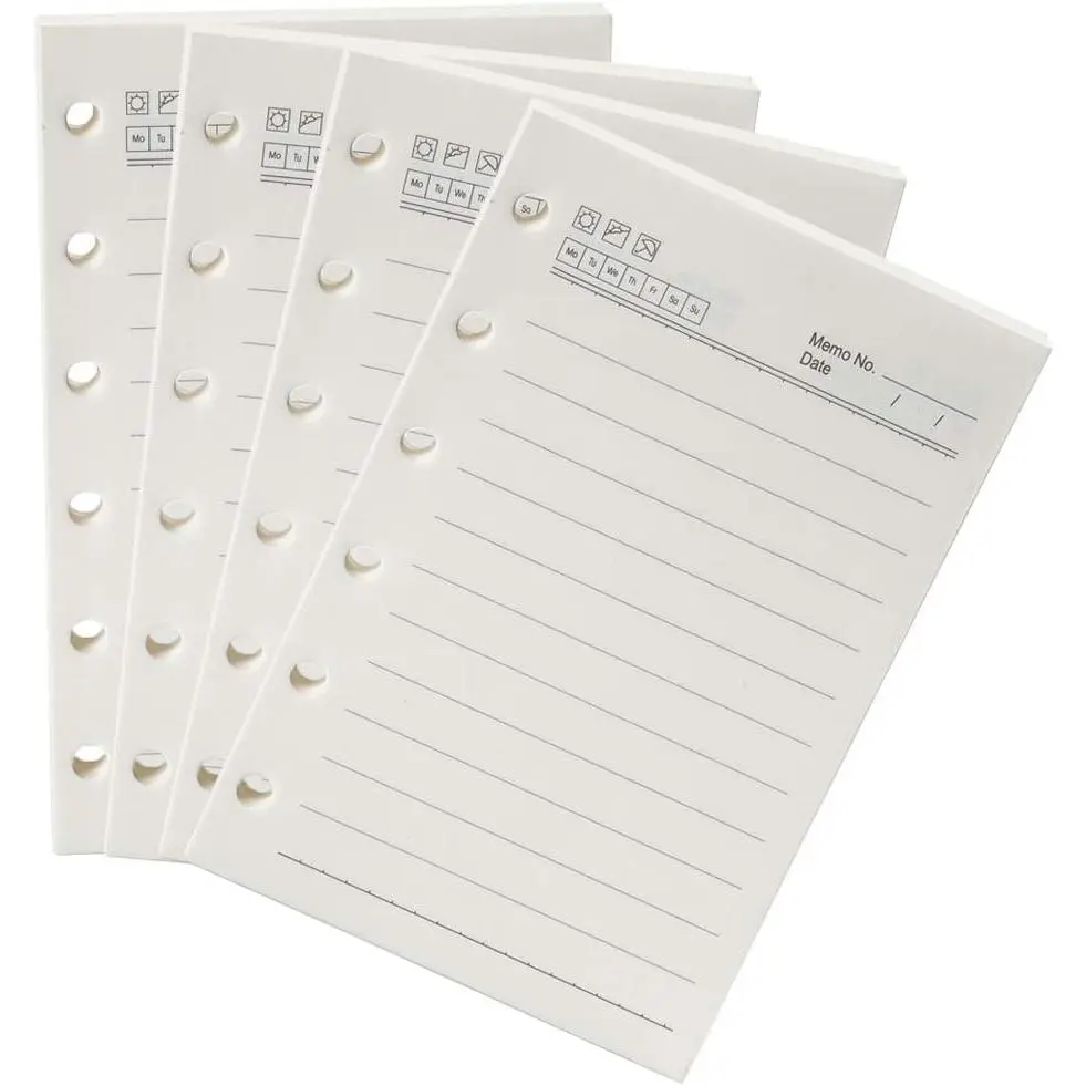 A7/Pocket Planner Insert  4-Pack Binder Notebook Organiser Refills Paper 3.23 x 4.84 Inch 100gsm Thick Paper(A7/Pocket Lined)