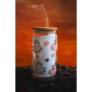 Pumpkin Ghost Glass
