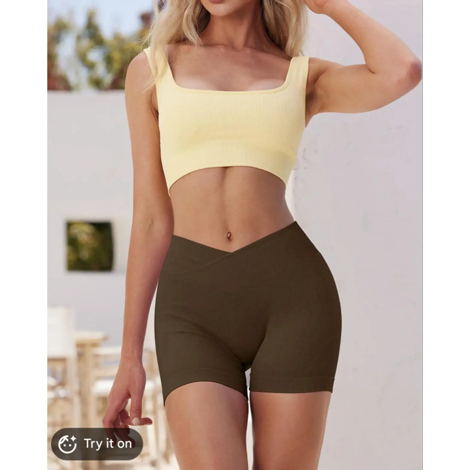 OQQ Biker Shorts - Medium Brown, Comfortable Fit, Ideal for Daily Wear