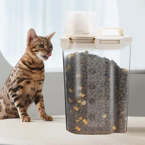 Clear Pet Food Storage Seal Box, Leakproof Pet Food Storage Container, Food Storage Organizer for Cats and Dogs, Animal Feeding Supply