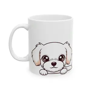 Maltese Peek-a-Boo Mug | Best Maltese Daddy Gift