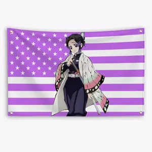 Shinobu Kochō Demon Slayer American Flag, Wall Banner, Anime Fan Gift, Manga Home Decor, Room Decoration, Otaku Dorm Poster