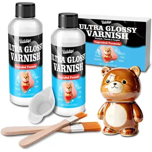 Air Dry Clay Glaze 200ml/7oz Upgraded Ultra-Gloss Varnish Sealant High Gloss Finish Scratch Resistant Prevents Yellowing Waterproof for Pottery Polymer Clay Acrylic Painting