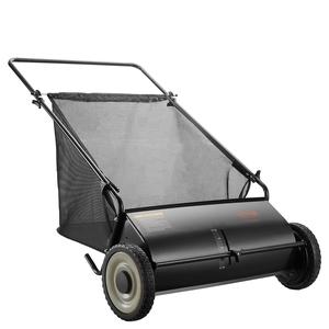 【DealsForYouDays】VEVOR Push Lawn Sweeper 26 Inch Leaf & Grass CollectorStrong Rubber Wheels & Heavy Duty Thickened Steel Durable to Use with Large Capacity 7 ft³ Mesh Collection Bag4 Spinning Brushes
