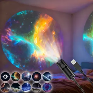 LED Galaxy Projection Light, 1+10/6/3 Pictures Change, LED Galaxy Projector, Starry Sky Lighting Night Light, Ceiling Photo Background Decoration Lighting Fixture, Ceiling Projection Lamp, 360° Rotatable, Bedroom, Living Room, Holiday Decor