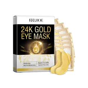 24k Gold Moisturizing Eye Mask, 16pcs/set Tightening and Lifting Eye Patches, Hydrating Brightening & Firming Eye Sticker, Beauty & Personal Eye Care Product, Skincare Products Skincare Set, Fall Gift smooth wrinkle