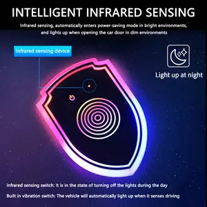 Shield Shape Car LED Ambient Light with Smart Infrared Sensor RGB Mood Lighting for Customizable Ambiance in Your Vehicle LED Ambient Light Smart Sensor RGB Lighting