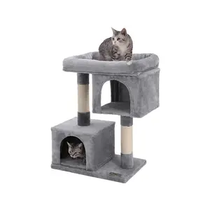 Feandrea Cat Tree, 33.1-Inch Cat Tower, L, Condo for Large Cats up to 16 lb,2 Cat Caves, Scratching Post