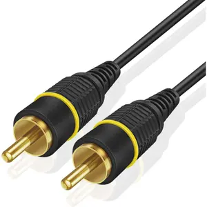 S/PDIF Audio Digital Coaxial RCA Composite Video Cable (30 Feet) - Gold Plated Dual Shielded RCA to RCA Male Connectors - Black