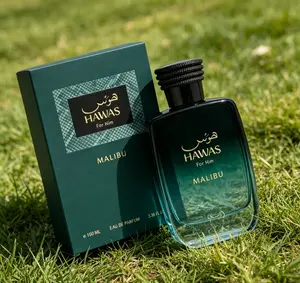 Hawas For Him Malibu Eau de Parfum for Men 100ml | Sunny Coastal Fresh Aquatic Woody Scent | Long-Lasting Vibrant Masculine Fragrance 3.38 fl.oz