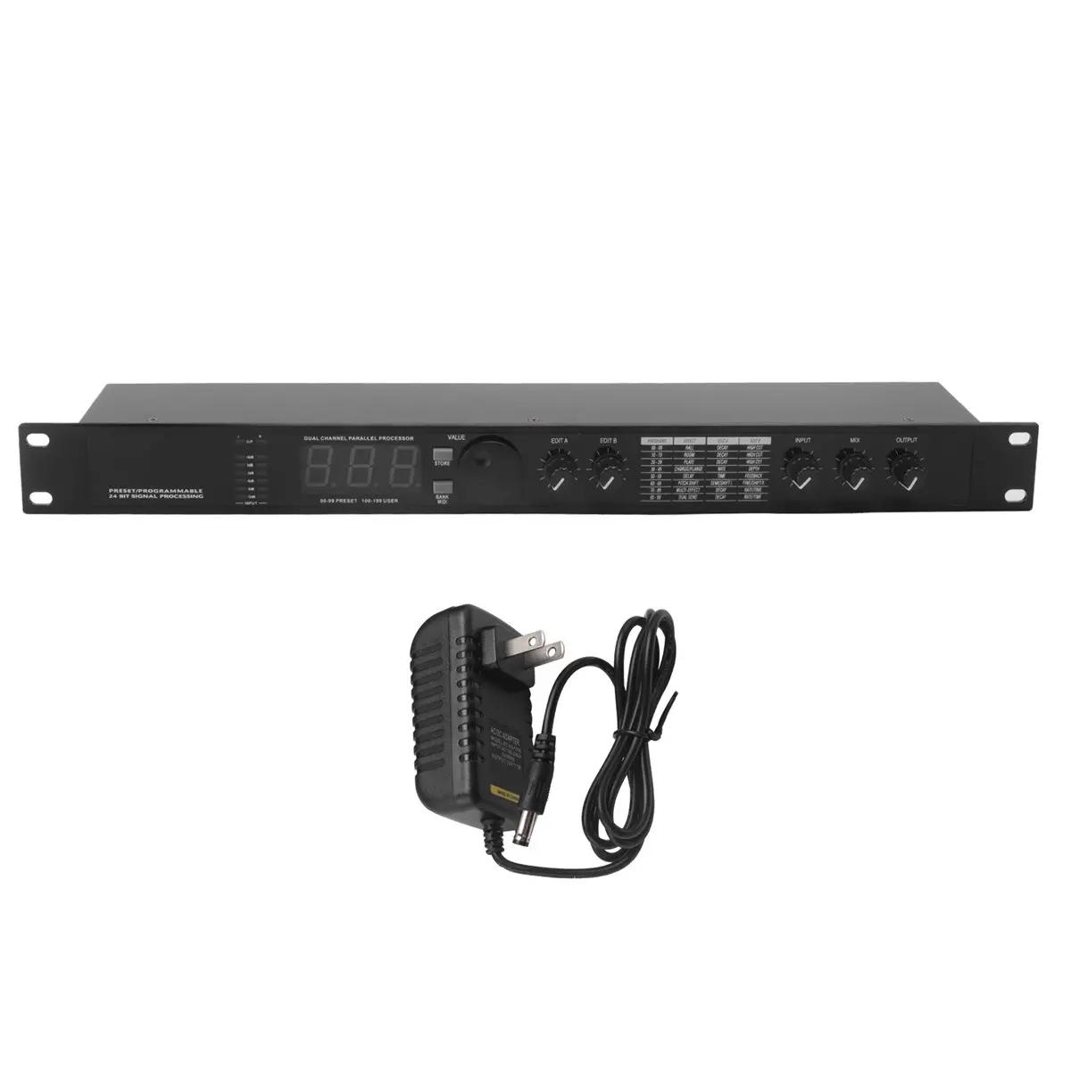 Professional Digital Reverberation Multi Effect DSP Processor Audio Processor Equalizer US PLUG