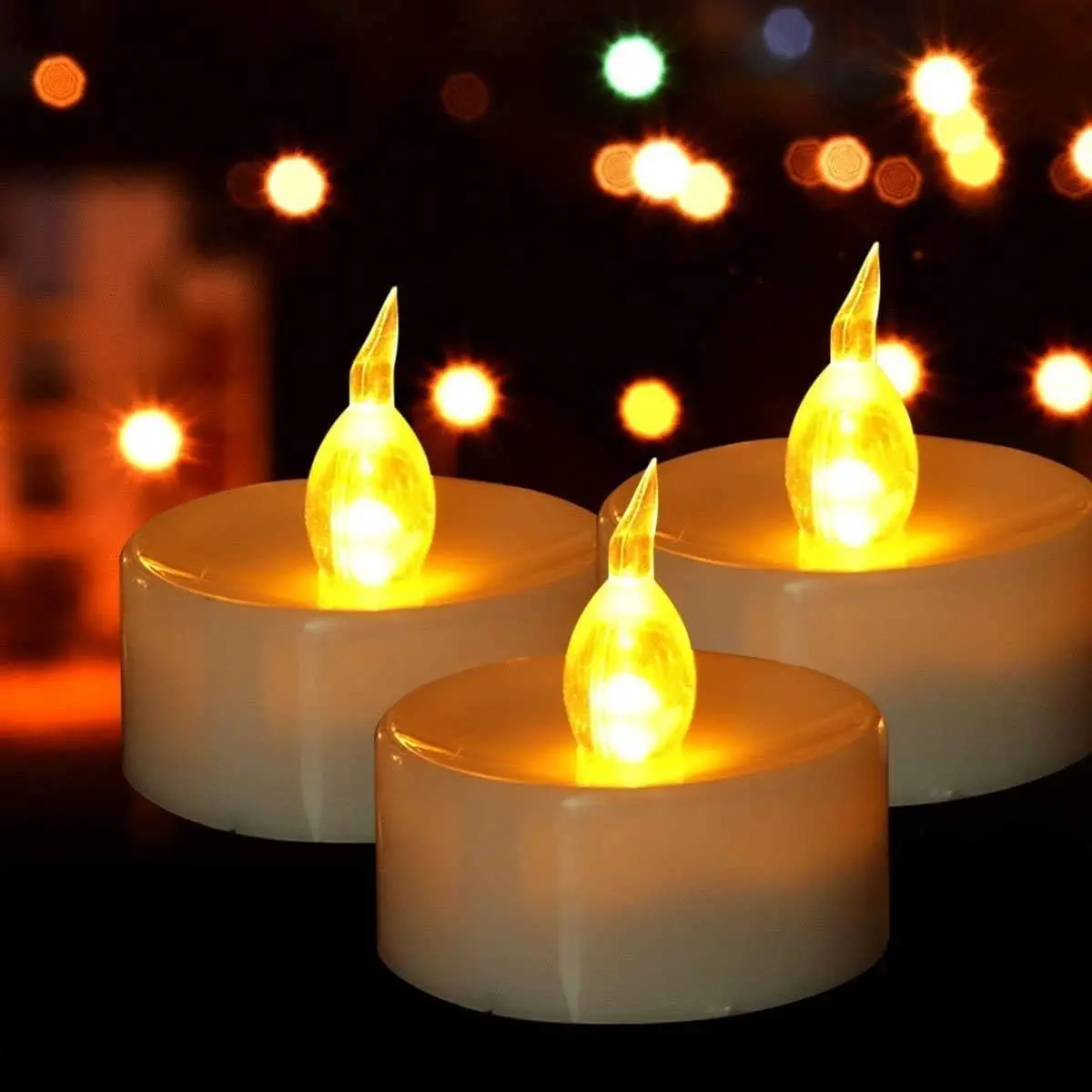 Battery Tea Light Candles: Pack of 24 LED Tea Light Candles, Realistic Bright Flickering Flameless LED Tea Light Candles, Suitable for Festivals, Seasons, and Event Celebrations, Warm Yellow Light, Battery Operated