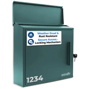 Outdoor Locking Mailbox, Secure Galvanized Steel, Easy Install, Green