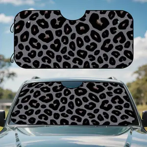 1pc, Leopard Grey Animal Texture Design Car Windshield Sunshade, Foldable, Collapsible Window Sunshade, and Space Saving, Ideal for Blocking Heat and Sunlight, Perfect for Busy City Streets, Parked Cars, and Holiday Road Trips