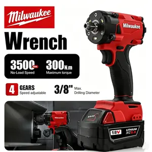Milwaukee M18 FUEL 3/8" Brushless Impact Wrench | High Torque Cordless Power Tool | 1 Battery & 1 Charger Kit for Pros & DIY
