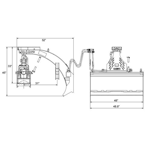 Landy Attachments Skid Steer Log Grapple Attachment, Rotate by Hydralic, Fits Universal Skid Steer Quick Attach
