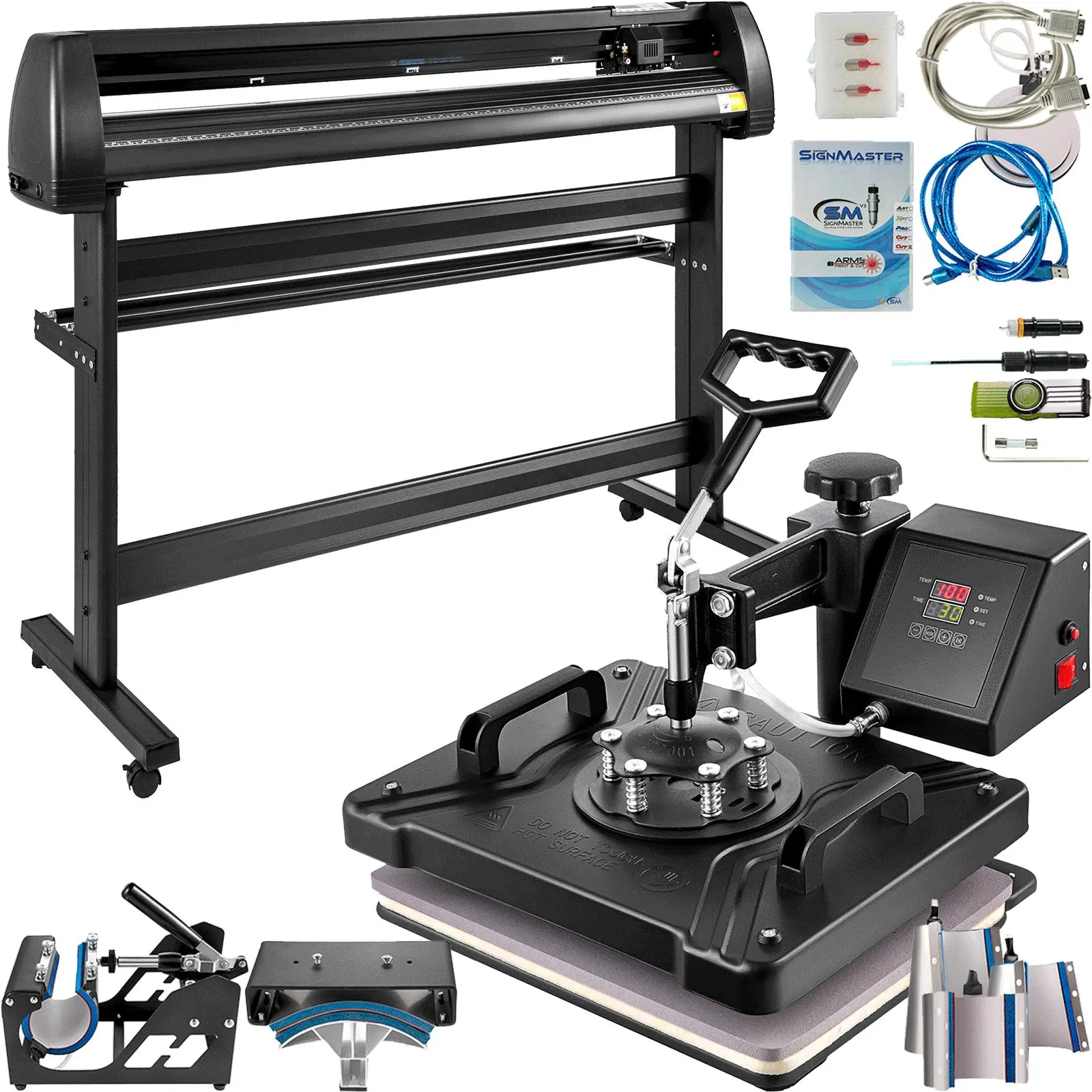 【DealsForYouDays】VEVOR 8 In 1 Heat Press Sublimation Machine 53 Vinyl Cutter Cutting Plotter