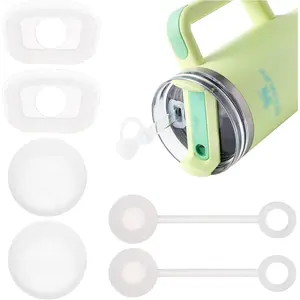 Spill Stopper Set of 3, Compatible with  Cup 40oz/ 30oz, Tumbler Accessories, Including 2 Straw Cover Cap, 2 Square Spill Stopper and 2 Round Leak Stopper