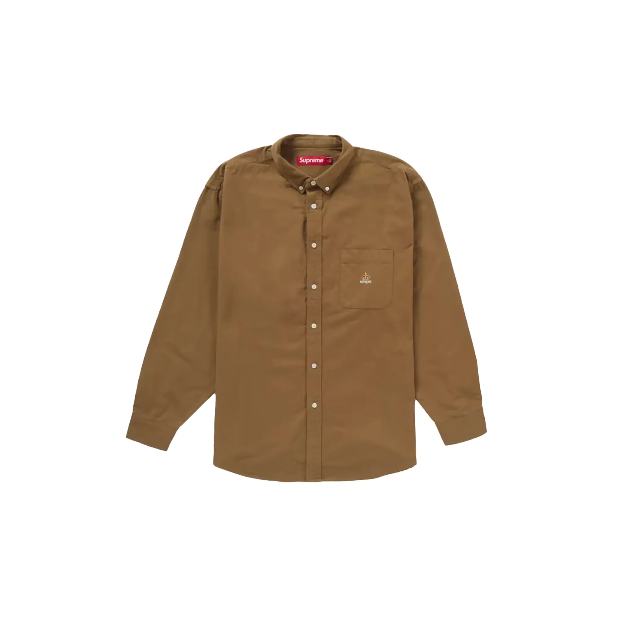 Loose Fit Flannel Oxford Shirt "Light Brown" SU25758