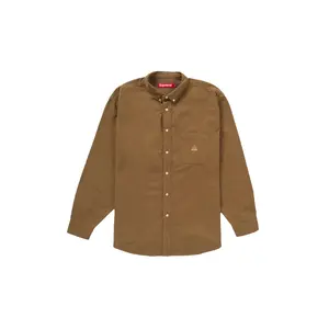 Loose Fit Flannel Oxford Shirt "Light Brown" SU25758