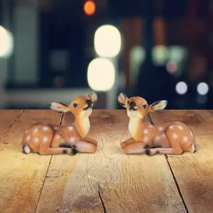 2-PC 2.75"W Lovely Mini Bambi Figurine Set