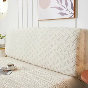 Universal Headboard Cover Elastic Fabric Simple Design Dark Gray Friendly Material