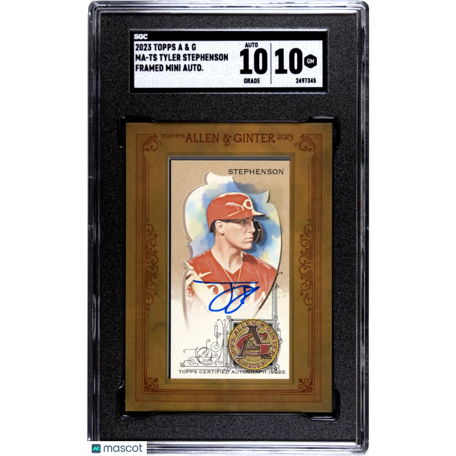 Tyler Stephenson SGC 2023 Topps Allen & Ginter Auto #MA TS Framed Mini Autograph
