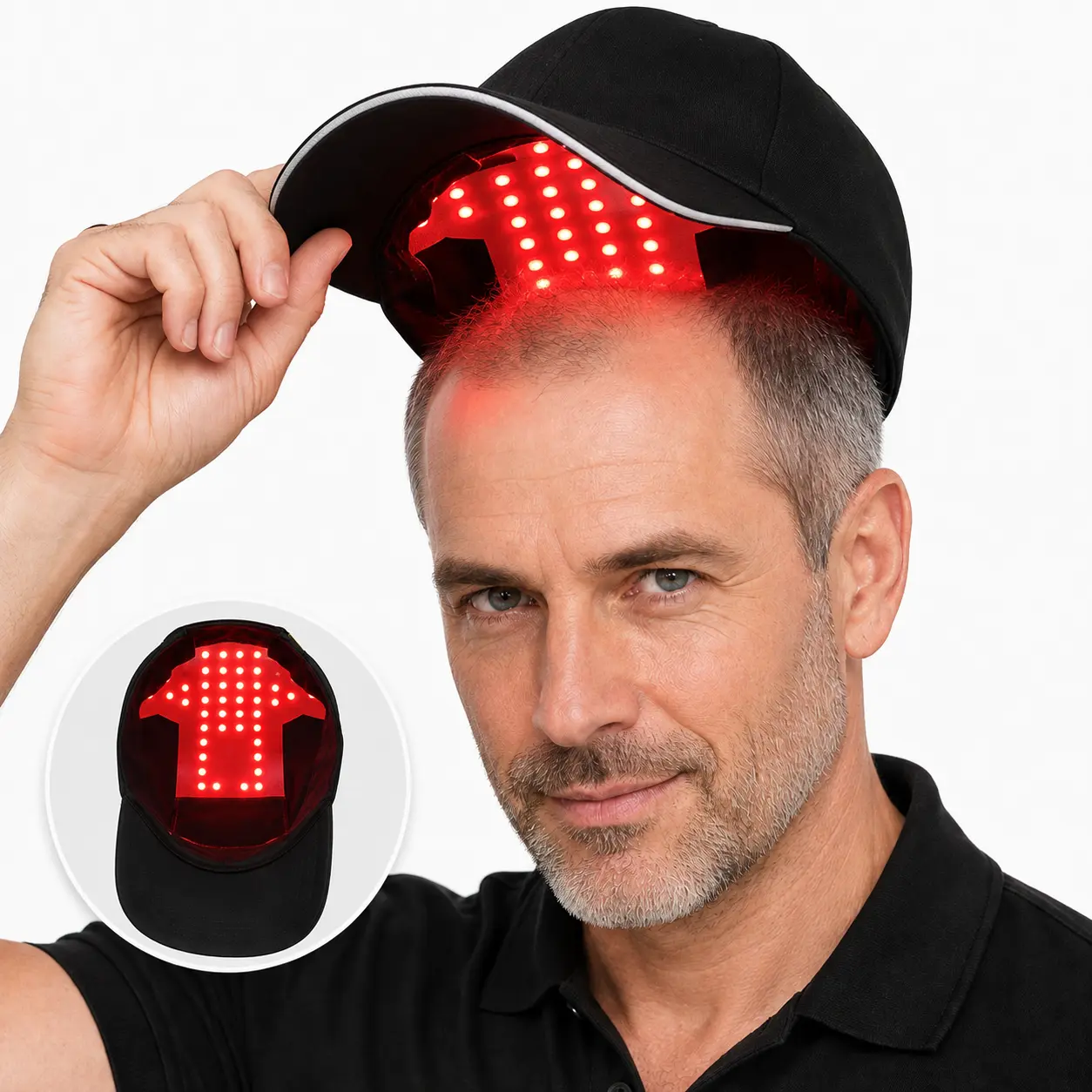 FDA Cleared - Red Light Therapy Cap for Hair Growth 86 Lasers & LEDs Black Adjustable Hat for Hair Health and Growth Convenient Hair Care Routine