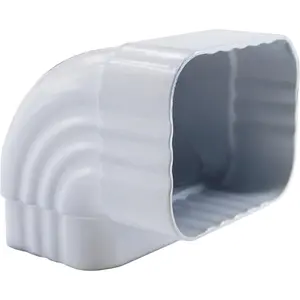 90° 2x3 White Aluminum Gutter Elbow Roofing Downspout Extension 1Pcs