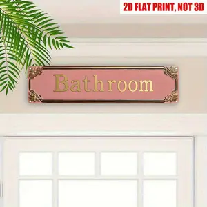 Bathroom Metal Signs Cute Wall Decor for Door Waterproof Home Office Shop 4×16in No Electricity Needed, Easy to Hang, Festive Wall Art | Vintage Christmas Decor | Durable Iron Sign, Christmas Decorations