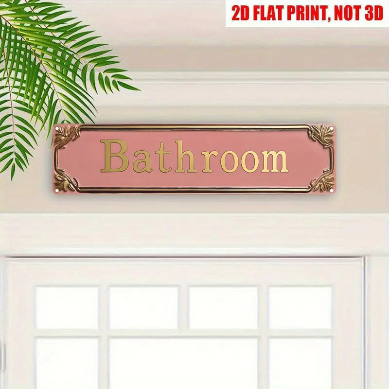 Bathroom Metal Signs Cute Wall Decor for Door Waterproof Home Office Shop 4×16in No Electricity Needed, Easy to Hang, Festive Wall Art | Vintage Christmas Decor | Durable Iron Sign, Christmas Decorations