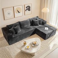 3 Seat Grey L Shape Sofa Right Chaise