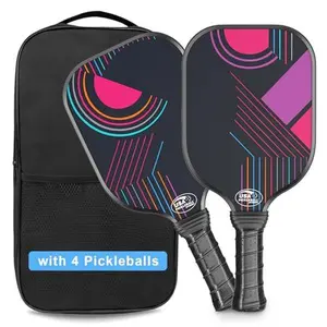 Pickleball Paddles, Fiberglass Pickleball Paddles Set of 2, Pickle Ball Rackets 2 Pack, Pickleball Equipment and Accessories Outdoor, Includes 4 Balls and Bag for Beginners, Pros, Adults