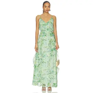 ASTR the Label Brianna Dress in Green Floral
