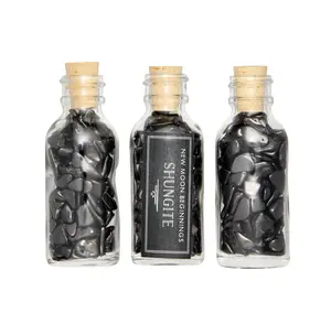 Shungite Gem Bottle - Polished Chips of Shungite Crystals