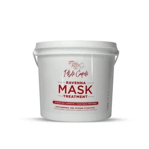 I Belli Capelli Ravenna Intense Hydration Hair Mask (1.5kg/52.9oz) - Soft Coconut, Argan, Keratin, Collagen, Vitamins, Cassava Extract Treatment, Gentle, Mineral Oil-Free Deep Conditioner for Sensitive Scalp Haircare