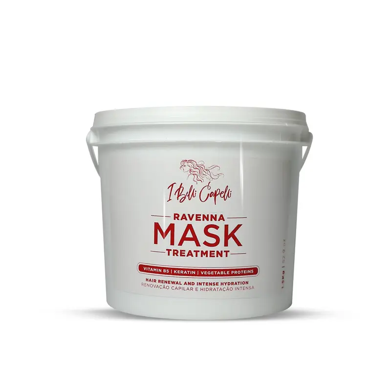 I Belli Capelli Ravenna Intense Hydration Hair Mask (1.5kg/52.9oz) - Soft Coconut, Argan, Keratin, Collagen, Vitamins, Cassava Extract Treatment, Gentle, Mineral Oil-Free Deep Conditioner for Sensitive Scalp Haircare