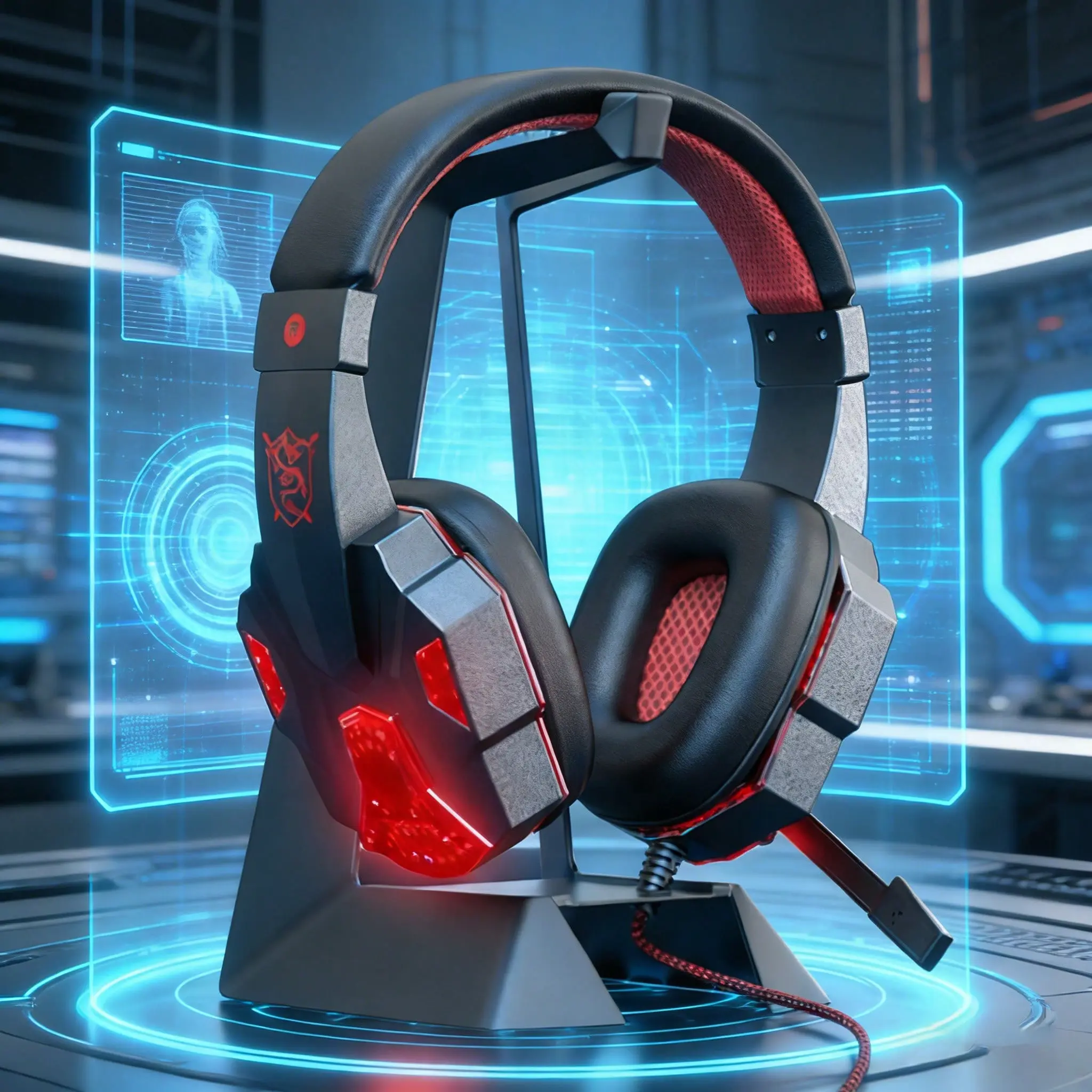 Wired Over-Ear Gaming Headset with Mic & \LED Light, Surround Sound Stereo Game Headphones, Lightweight Foldable Design, Comfort Soft Earpads, Multifunctional for PC, Noise Isolating