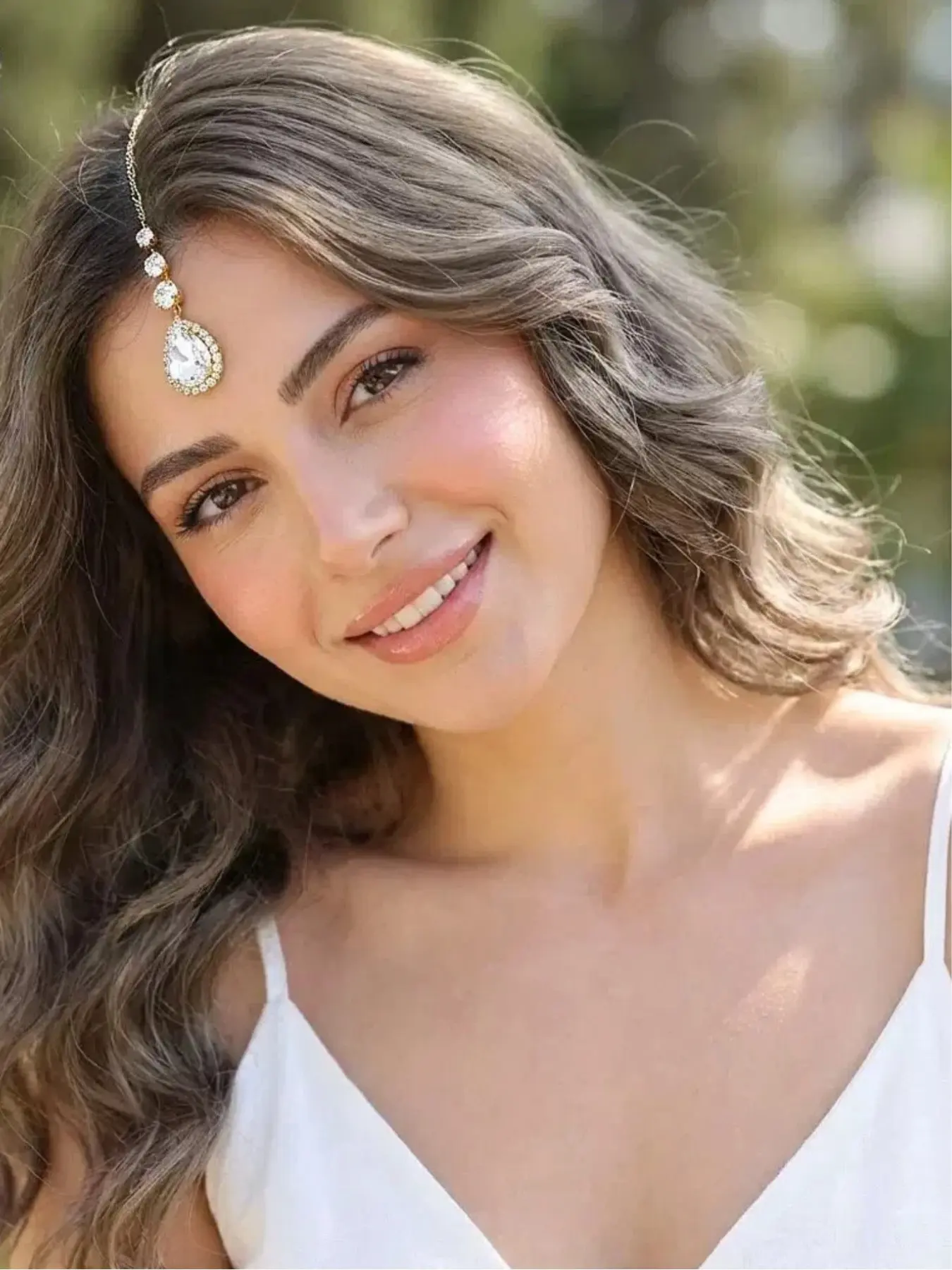 Fashion Bride Wedding Hair Chain, Rhinestone Drop Design Forehead Pendant, Bridal Jewelry Accessory, Elegant Wedding Accessories, Drop Shape, Rhinestone Cap Headpiece, Bling Bling Hair Gems